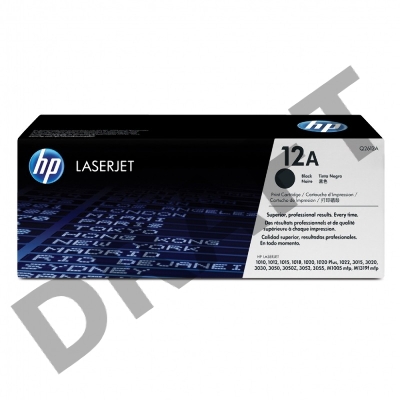 Тонер-картридж HP Q2612A черный для LaserJet 1010/1018/1020/1012/1015/3015/3020/3030 (2000стр.)