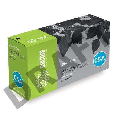 Тонер Картридж Cactus CS-CE505AS черный для HP LJ P2055/P2035 (2300стр.)