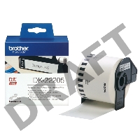 Бумажная клеящаяся лента Brother DK22205 (белая, ширина 62 мм x 30.48 м)