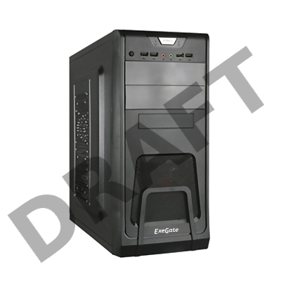 Корпус Miditower Exegate EX278390RUS Exegate CP-603 Black, ATX, <CP350W, 80mm>, 2*USB+2*USB3.0, Audio