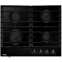 Встраиваемая варочная панель HANSA/ Варочная поверхность, газовая BHGS630301, 4 газовых конфороки (1х5,3см,2х7,3cм, 1х9,8см), ЧУГУННЫЕ РЕШЕТКИ, автоподжиг, газ-контроль, черный