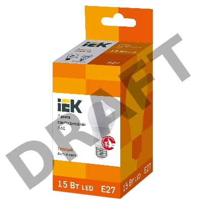 Лампа Iek LLE-A60-15-230-30-E27 светодиодная ECO A60 шар 15Вт 230В 3000К E27 IEK