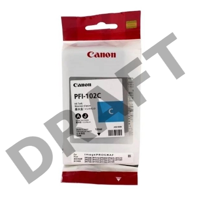 Картридж струйный Canon PFI-102C (0896B001) голубой, 130 мл., для imagePROGRAF iPF605, iPF610., iPF650, iPF655, iPF710, iPF750, iPF755, LP17, iPF510