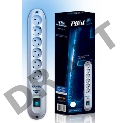 Сетевой фильтр Pilot GL 10м (6 розеток) белый (коробка)