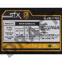Блок питания  Chieftec 500W Retail SFX-500GD-C SFX v2.3/EPS, 80+ GOLD, КПД >90%,  2x PCI-E (6+2-Pin), 4x SATA, 2x MOLEX, Fan 8cm