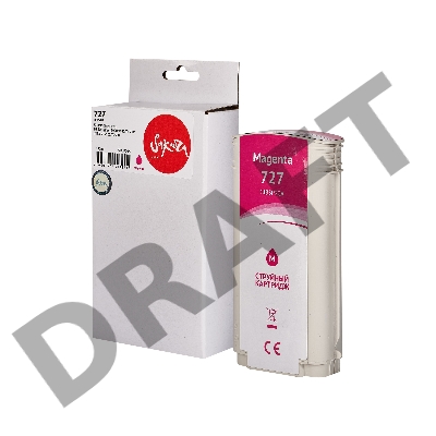 Струйный картридж Sakura B3P20A (№727 Magenta) для HP, пурпурный, 130 мл.