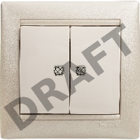 Электроустановочные изделия Legrand Legrand 774428 Выключатель  Valena 10А двухклавишный с подсветкой (белый)