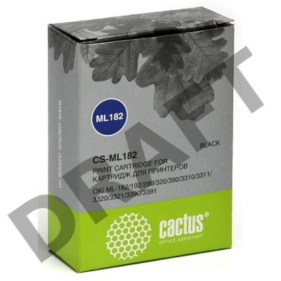 Картридж матричный Cactus CS-ML182 для OKI ML-182/192/280/320/390, ресурс 2 000 000 зн.black