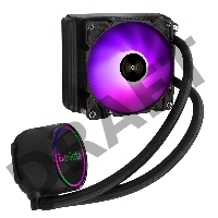 Комплект водяного охлаждения ExeGate EX293456RUS BlackWater-120.PWM.ARGB (3 PIN 5V ADDRESSABLE RGB подсветка, LGA2066/2011/1366/1150/1151/1155/1156/1200/1700/AM4/FM1/FM2/FM2+/AM2/AM2+/AM3/AM3+, TDP 150W, Fan 120mm, PWM, 800-2000RPM, Hydro bearing, 4pin, 1