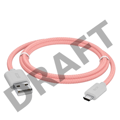 Кабель GCR 3A 1.5m MicroUSB, быстрая зарядка, розовый нейлон, GCR-51703
