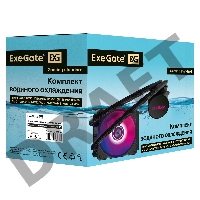 Комплект водяного охлаждения ExeGate EX293456RUS BlackWater-120.PWM.ARGB (3 PIN 5V ADDRESSABLE RGB подсветка, LGA2066/2011/1366/1150/1151/1155/1156/1200/1700/AM4/FM1/FM2/FM2+/AM2/AM2+/AM3/AM3+, TDP 150W, Fan 120mm, PWM, 800-2000RPM, Hydro bearing, 4pin, 1
