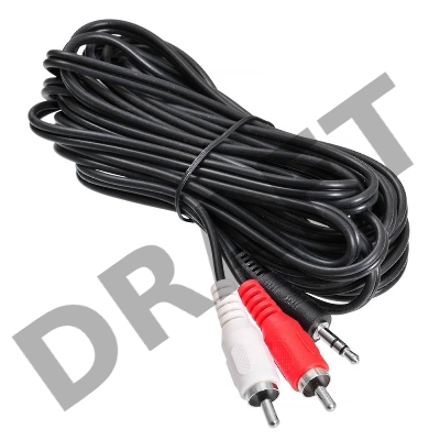 Кабель соединительный аудио Buro Jack 3.5 (m)/2хRCA (m) 5м. черный (BAAC010-5)