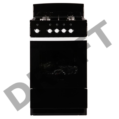 Газовая плита DE LUXE 5040.38г(щ) чёрная, духовка с газ-контролем духового шкафа, 1 противень