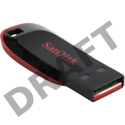 Флеш Диск Sandisk 32Gb Cruzer Blade SDCZ50-032G-B35 USB2.0 черный/красный