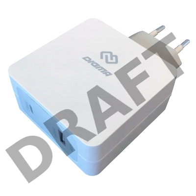 Сетевое зар./устр. Digma DGPD-45W-WG 5.5A универсальное кабель USB Type C белый