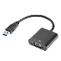 Конвертер-переходник GCR USB 3.0 AM > VGA 15F, черный, GCR-U32VGA2B