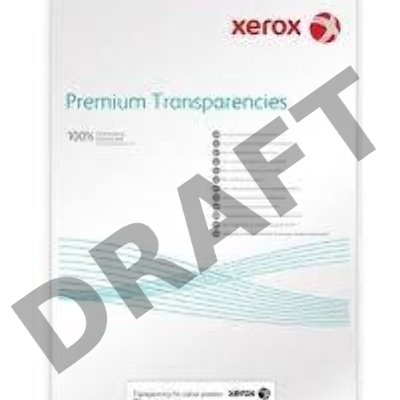 Пленка прозрачная Premium XEROX для ч/б лазерной печати A4, 100гр/м2,100 л. (без подложки и полосы)