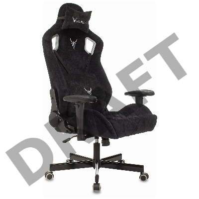 Кресло игровое Knight Outrider черный Light-20 с подголов. крестовина металл