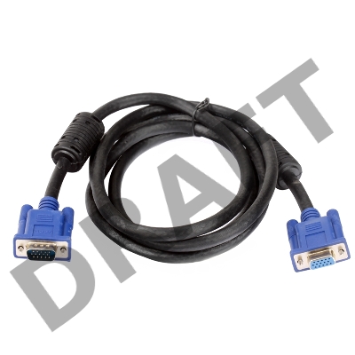 Кабель VCOM VVG6460-1.8 Кабель удлинительный Монитор-SVGA card (15M-15F) 1.8m, 2 фильтра       