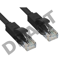 Патч-корд Greenconnect Патч-корд UTP прямой 1.5 m AWG24 кат.5е,  RJ45,  медь, литой (Черный), пластик пакет (GCR-LNC06-1.5m)
