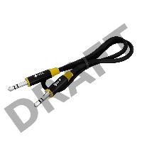 Кабель GCR 0.5m аудио jack 3.5mm/jack 3.5mm черный, AL case черный, желтая окантовка, M/M, GCR-54754