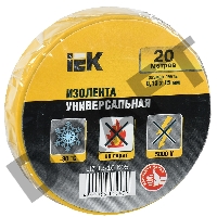 Изолента Iek UIZ-13-10-K05 0,13х15 мм желтая 20 метров ИЭК