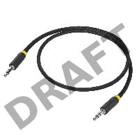 Кабель GCR 0.25m аудио jack 3,5mm/jack 3,5mm, нейлон, черный, желтая окантовка, ультрагибкий, 28 AWG, M/M, Premium, экран, стерео, GCR-53540