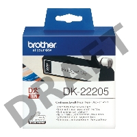 Бумажная клеящаяся лента Brother DK22205 (белая, ширина 62 мм x 30.48 м)