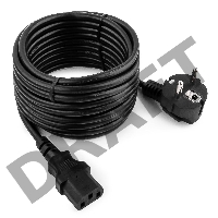 Кабель Gembird Power 250V 10A EUR, VDE Кабель питания сетевой, Евровилка, заземление, 5m (PC-186-VDE-5M)
