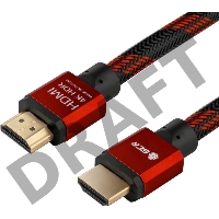 Greenconnect Кабель 1.0m HDMI версия 2.0, HDR 4:2:2, Ultra HD, 4K 60 fps 60Hz/5K*30Hz, 3D, AUDIO, 18.0 Гбит/с, 28/28 AWG, OD7.3mm, тройной экран, BICOLOR нейлон, AL корпус красный, GCR-51489 Greenconnect Кабель 1.0m HDMI версия 2.0, HDR 4:2:2, Ultra HD, 4