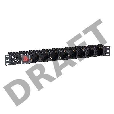 Блок розеток горизонтальный ExeGate ServerPro PDU-19H801 Al-8S-C14-SW, 19
