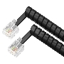 Телефонный шнур удлинитель для аппарата GCR витой 5.0m 6P4C (jack 6p4c - jack 6p4c) черный, GCR-TP6P4C-TW-5.0m