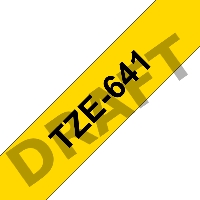 Наклейка ламинированная TZ-E641 (18 мм черн/желт, аналог TZ-641)