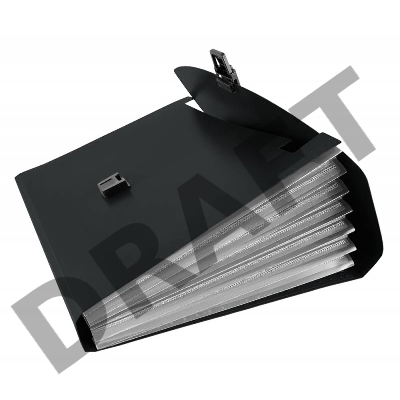 Портфель Бюрократ -BPP13BLCK 13 отдел. A4 пластик 0.7мм черный