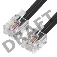 Телефонный шнур GCR удлинитель для аппарата  15.0m 6P4C GCR-TP6P4C2-15.0m, (джек 6p4c - jack 6p4c) черный