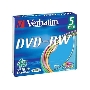Диск DVD-RW Verbatim 4.7Gb 4x Slim case (5шт) Color (43563)