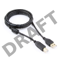 Кабель Gembird CCF-USB2-AMBM-6 USB 2.0 кабель PRO для соед. 1.8м AM/BM  позол.конт., фер.кол., пакет 