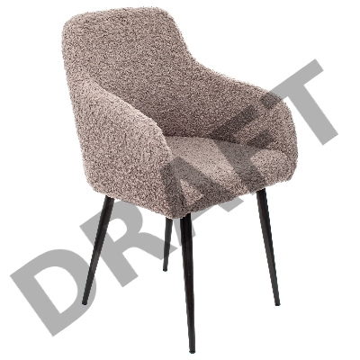 Стул для кухни Бюрократ KF-7 экомех серый металл черный на ножках (KF-7/BOUCLE-GREY)