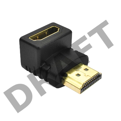 Переходник Greenconnect HDMI-HDMI  19M / 19F верхний угол, (GCR-CV304)