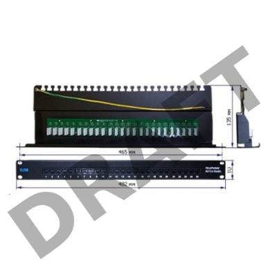 Патч-панель Lanmaster TWT-PP25TEL45 19