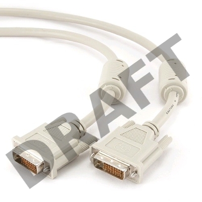 Кабель Кабель DVI-D dual link Gembird, 3.0м, 25M/25M, экран, феррит.кольца, пакет CC-DVI2-10)