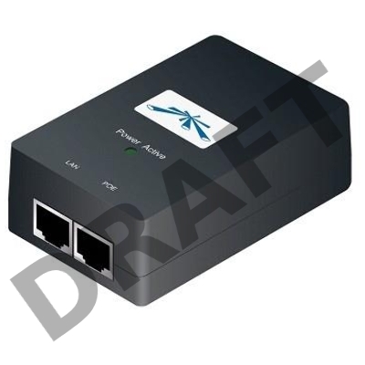 Точка доступа UBIQUITI POE-48-24W(EU) блок питания с PoE, 220 VAC -> 48VDC 0.5A - с кнопкой Reset и удаленной перезагрузкой