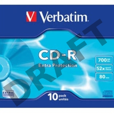 Диск CD-R Verbatim 700Mb 52x Slim case (10шт) (43415)