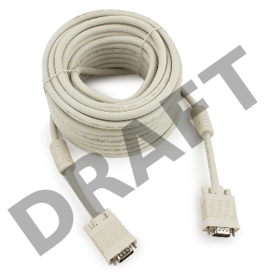 Кабель Gembird/Cablexpert CC-PPVGA-15m, Кабель VGA Premium ,15M/15M,15м, тройн. экран,феррит. кольца,пакет    