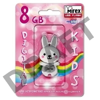 Флеш Диск 8GB Mirex Rabbit, USB 2.0, Серый