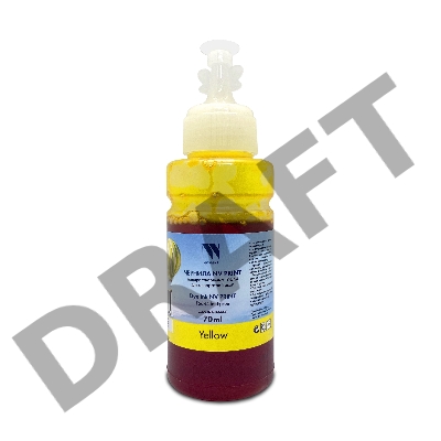Чернила NV PRINT водорастворимые T6644 для аппаратов Epson L100, L110, L120, L132, L200, L210, L222, L300, L312, L350, L355, L362, L366, L456, L550, L555, L566, L1300, L386, L486, L121, L3050, L3060, L3070, L364, L382,  L605, L655, L1455 (70 ml) Yellow