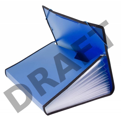 Папка на резинке Бюрократ -BPR13LBLUE 13 отдел. A4 с окантовкой пластик 0.7мм синий