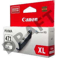 Картридж Canon CLI-471GY XL (0350C001), серый повышенной емкости, 11 мл, до 289 цв.фото 10х15, для Pixma iP7240/ MG5440/MG5740/MG6340/MG6840/MG7740/ TS5040/TS6040/TS8040/TS9040 (CLI-471XLGY / CLI-471XL GY)