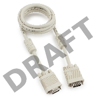 Кабель Gembird/Cablexpert CC-PPVGA-6, Кабель VGA Premium ,15M/15M,1.8м, тройной экран, феррит.кольца, пакет    