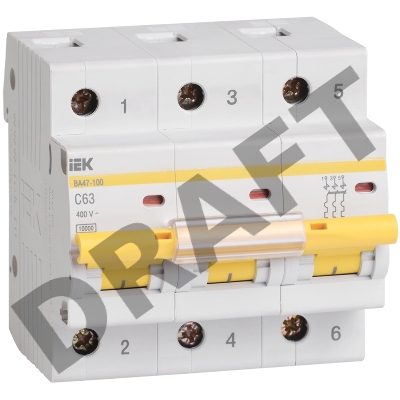 Авт. выкл. Iek MVA40-3-080-C  BА 47-100 3Р 80А 10 кА  х-ка С ИЭК